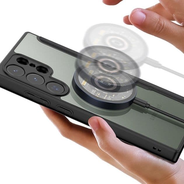 手帳型スマホケース 透明背面カード収納付き耐衝撃手帳型ケース
