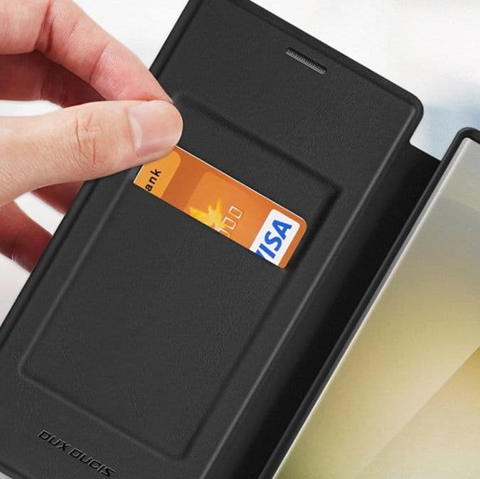 手帳型スマホケース 透明背面カード収納付き耐衝撃手帳型ケース