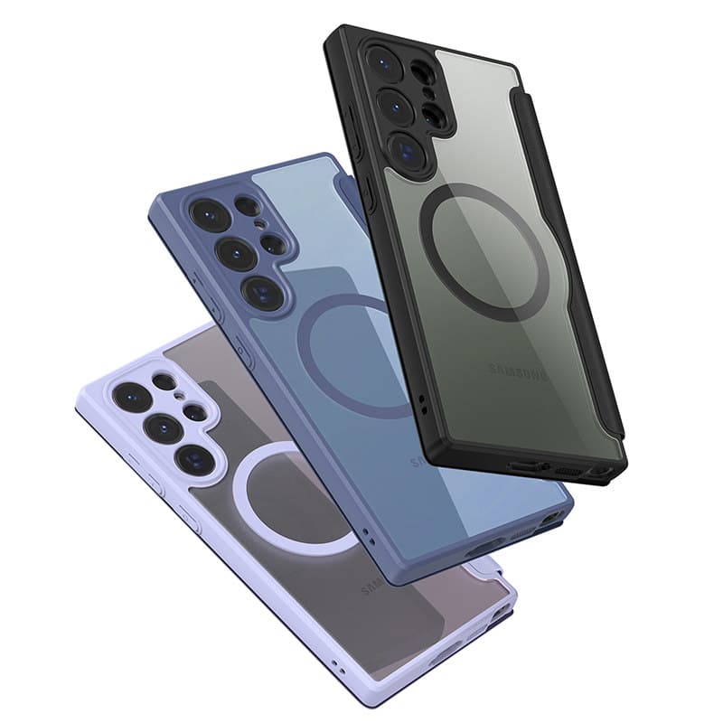手帳型スマホケース 透明背面カード収納付き耐衝撃手帳型ケース