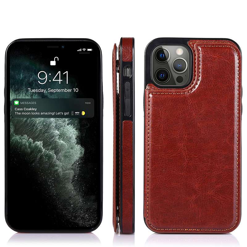 手帳型スマホケース 多機能カード収納付き革製手帳型iphoneケース