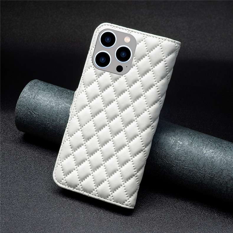 手帳型スマホケース キルティングレザー調iphone手帳ケース