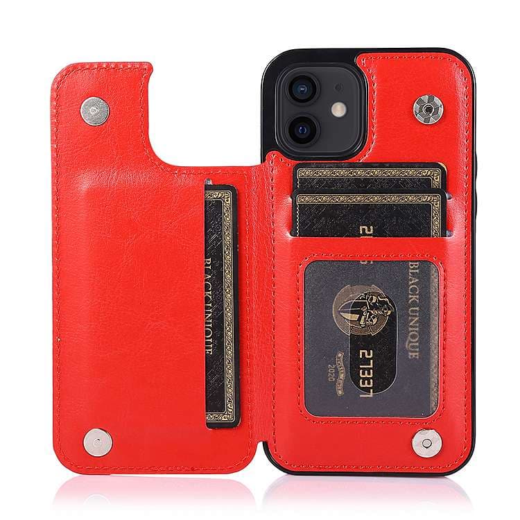 手帳型スマホケース 多機能カード収納付き革製手帳型iphoneケース
