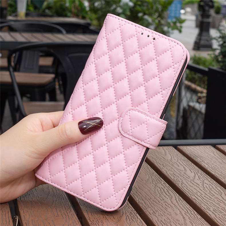 手帳型スマホケース キルティングレザー調iphone手帳ケース