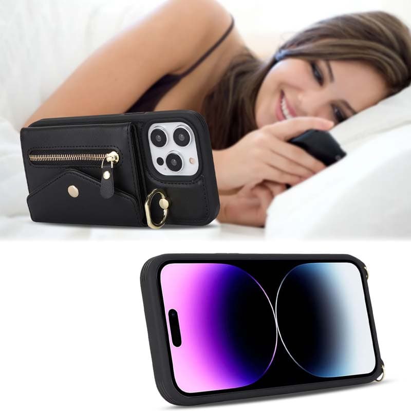 手帳型スマホケース 高級感溢れる多機能iPhoneケース