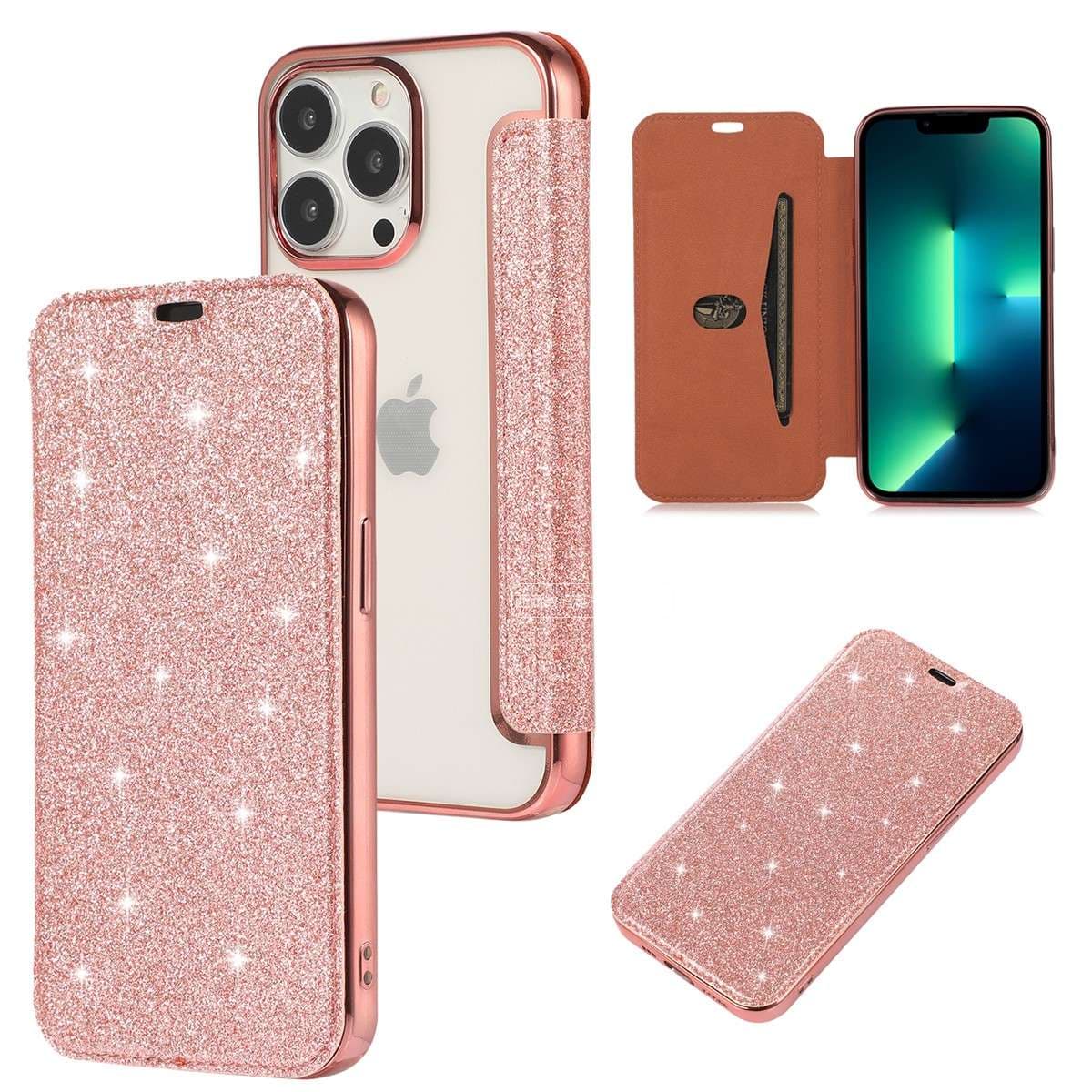  キラキラ輝く手帳型iphoneケース