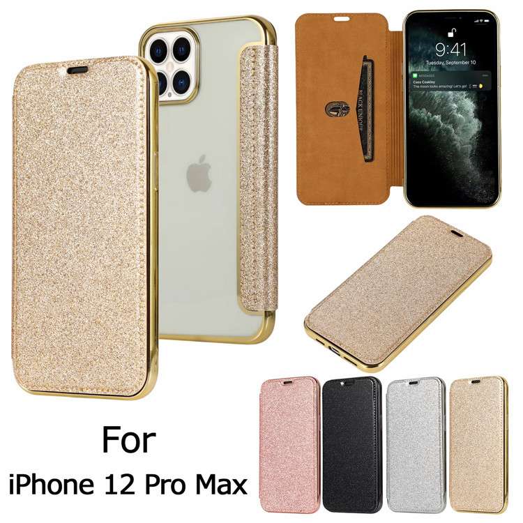 手帳型スマホケース キラキラ輝くグリッター iphone手帳型ケース