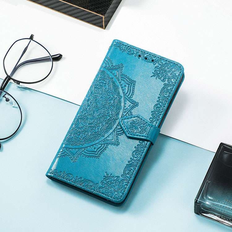 手帳型スマホケース OPPOスマホ用 刺繍柄レザーケース