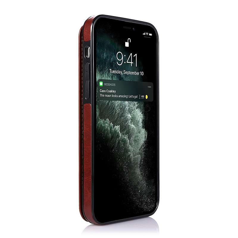 手帳型スマホケース 多機能カード収納付き革製手帳型iphoneケース