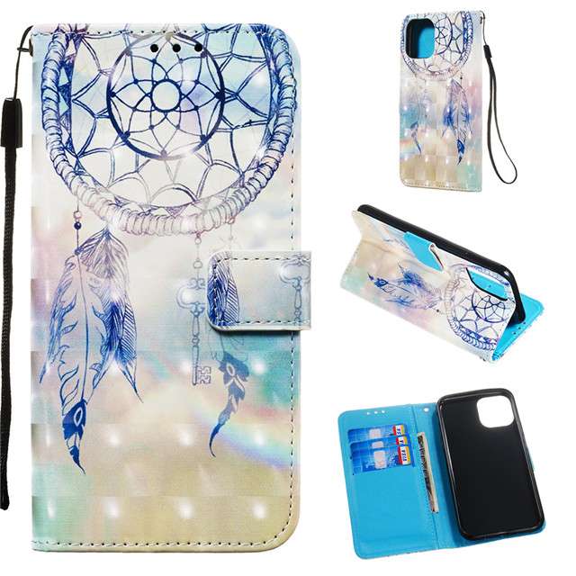 手帳型スマホケース 個性的な絵柄の3点セット