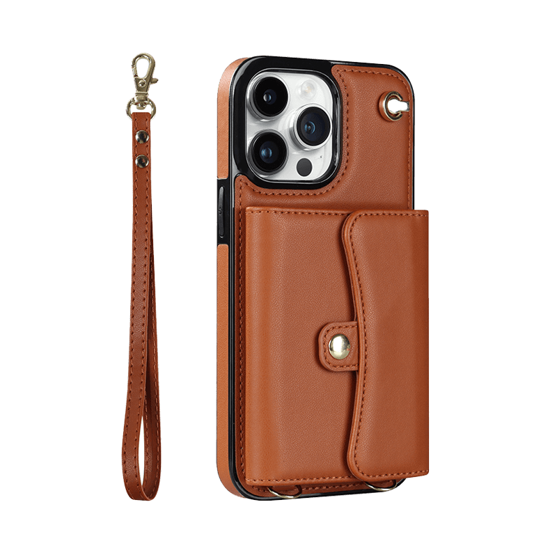 手帳型スマホケース 多機能レザーウォレット付きiphoneケース