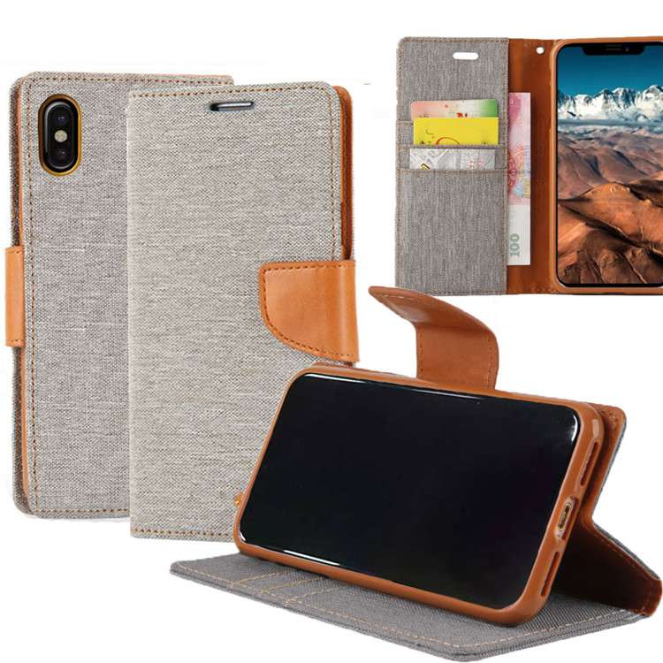 手帳型スマホケース マルチカラー対応 高級感ある布製手帳型iphoneケース