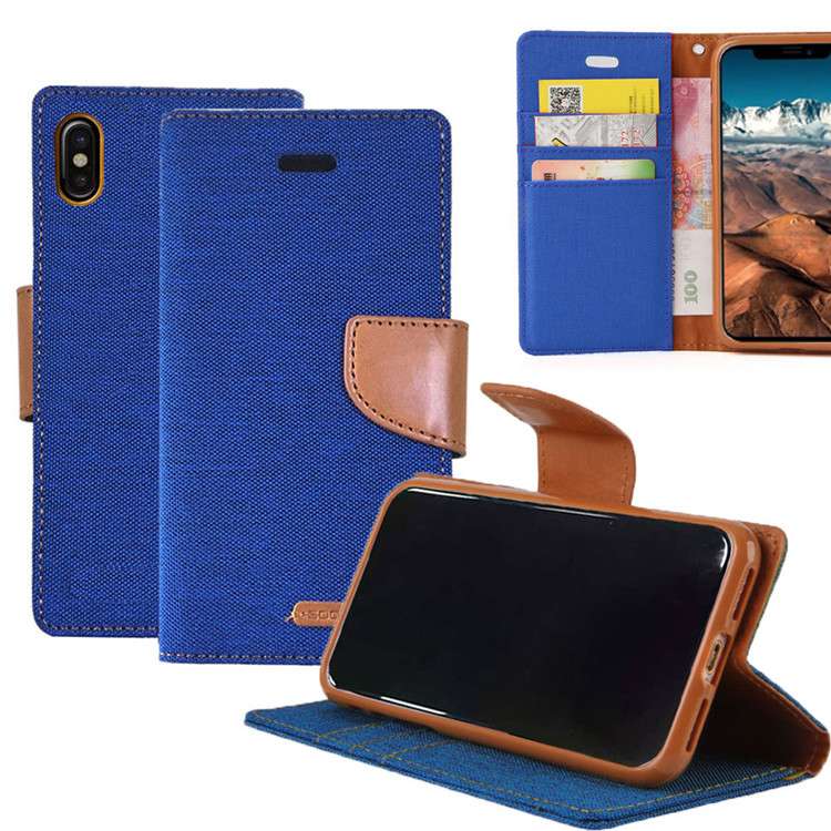 手帳型スマホケース マルチカラー対応 高級感ある布製手帳型iphoneケース