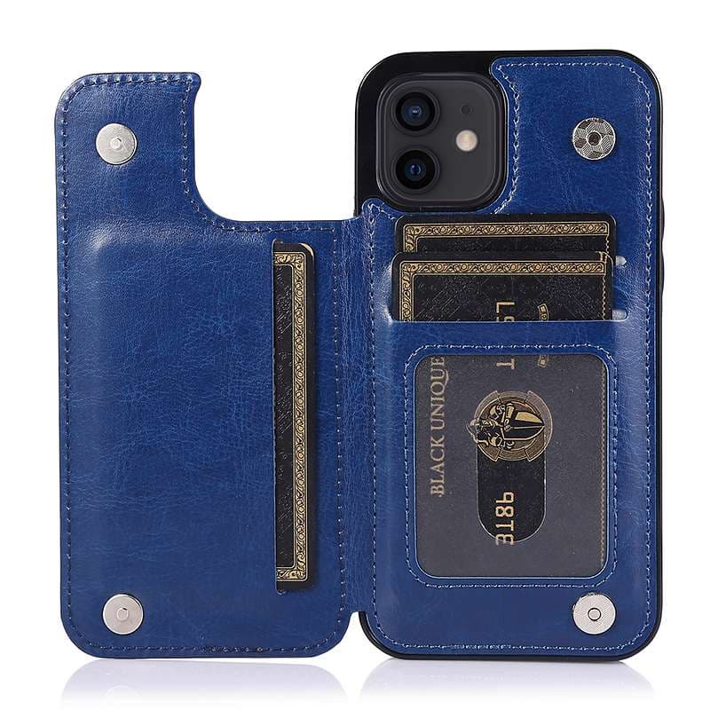 手帳型スマホケース 多機能カード収納付き革製手帳型iphoneケース