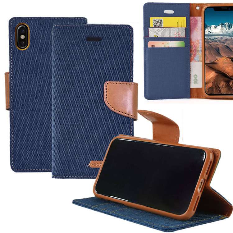 手帳型スマホケース マルチカラー対応 高級感ある布製手帳型iphoneケース