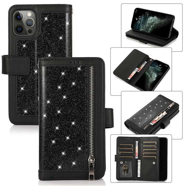 手帳型スマホケース キラキラ輝く多機能