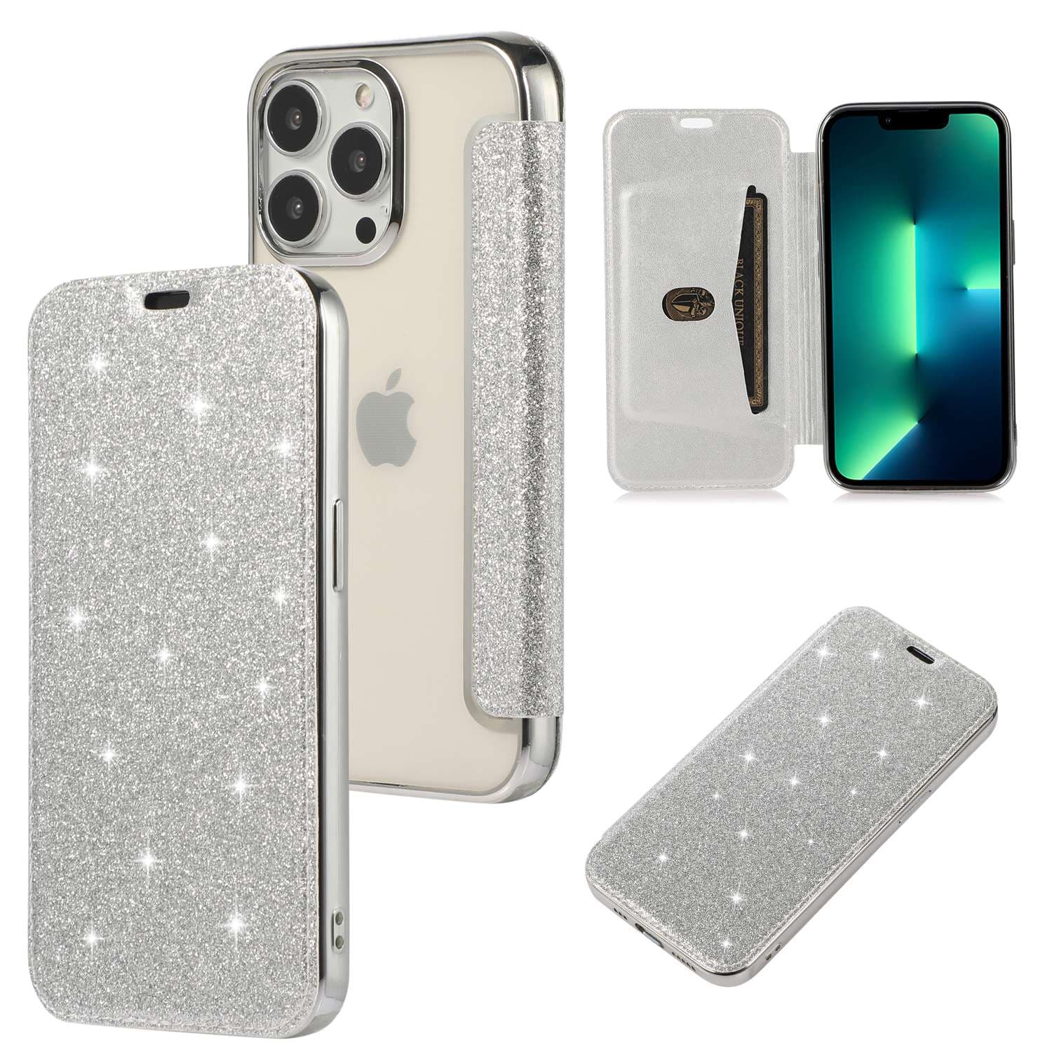  キラキラ輝く手帳型iphoneケース
