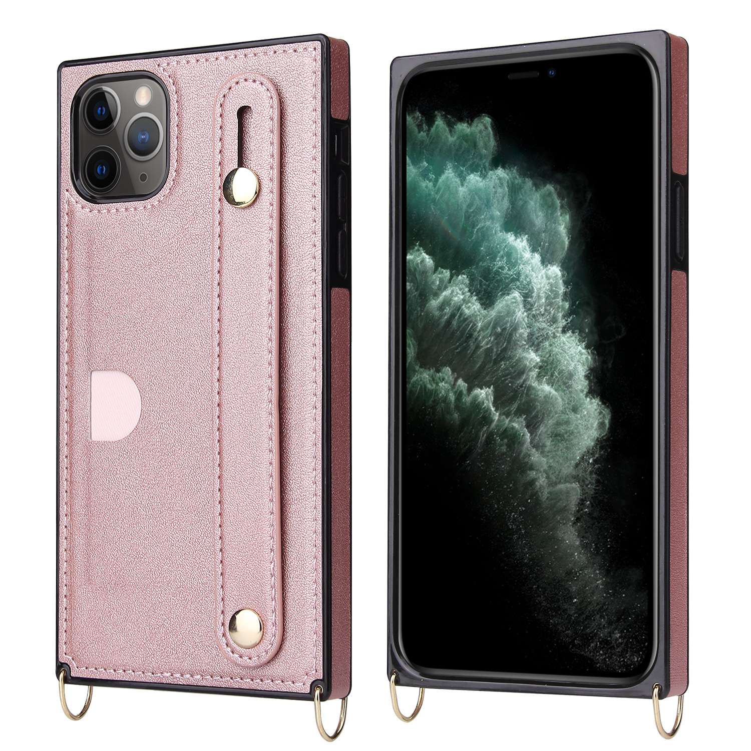   アート柄 ショルダーストラップ付き手帳型iPhoneケース