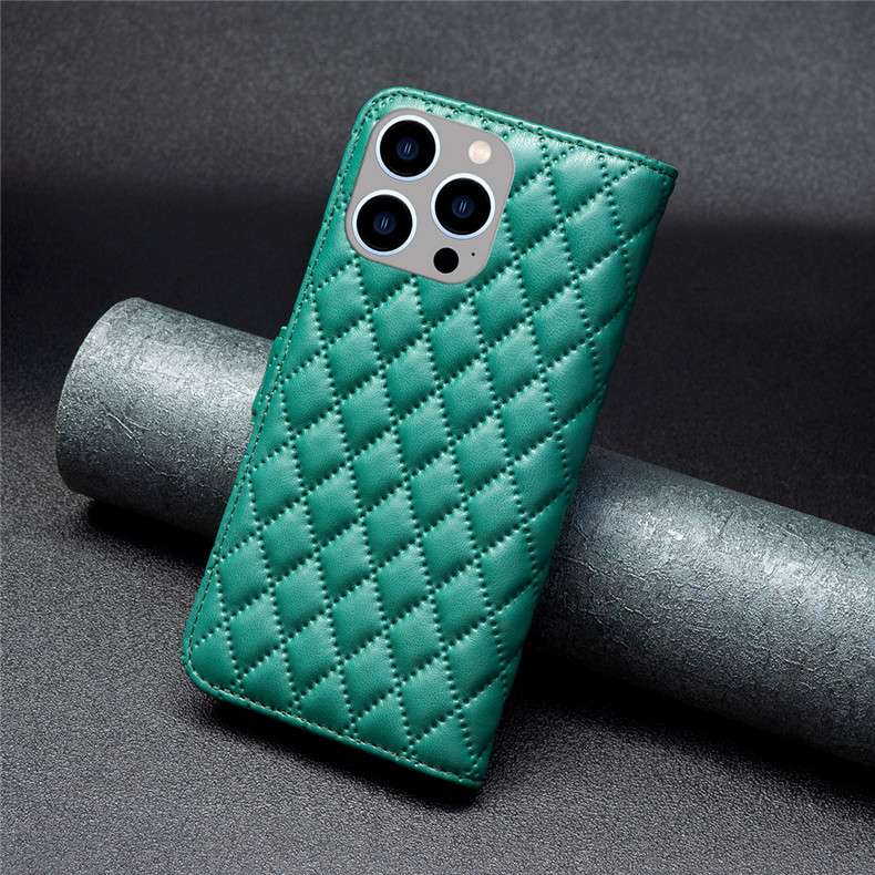 手帳型スマホケース キルティングレザー調iphone手帳ケース