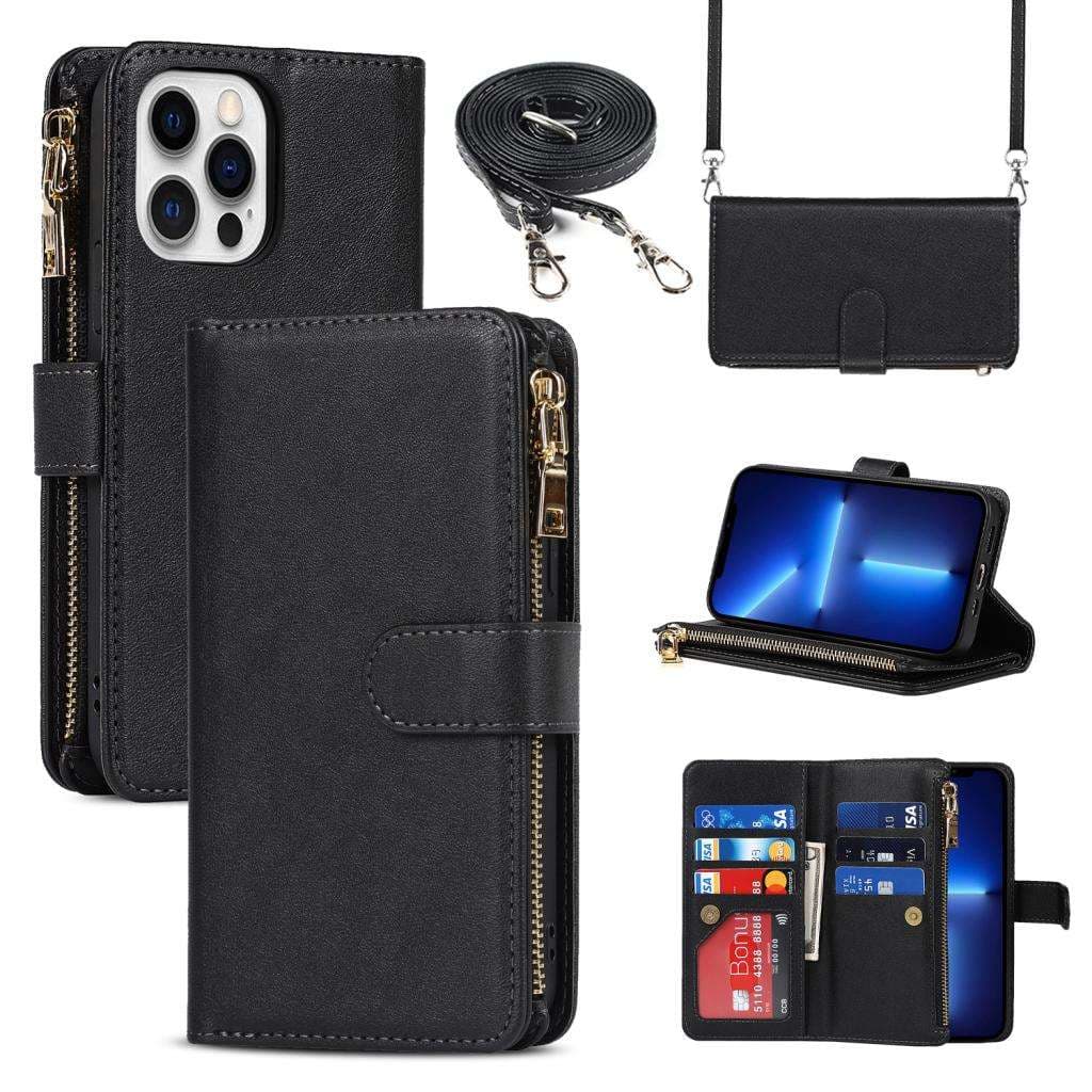 手帳型スマホケース 多機能財布型iPhoneスマホケース