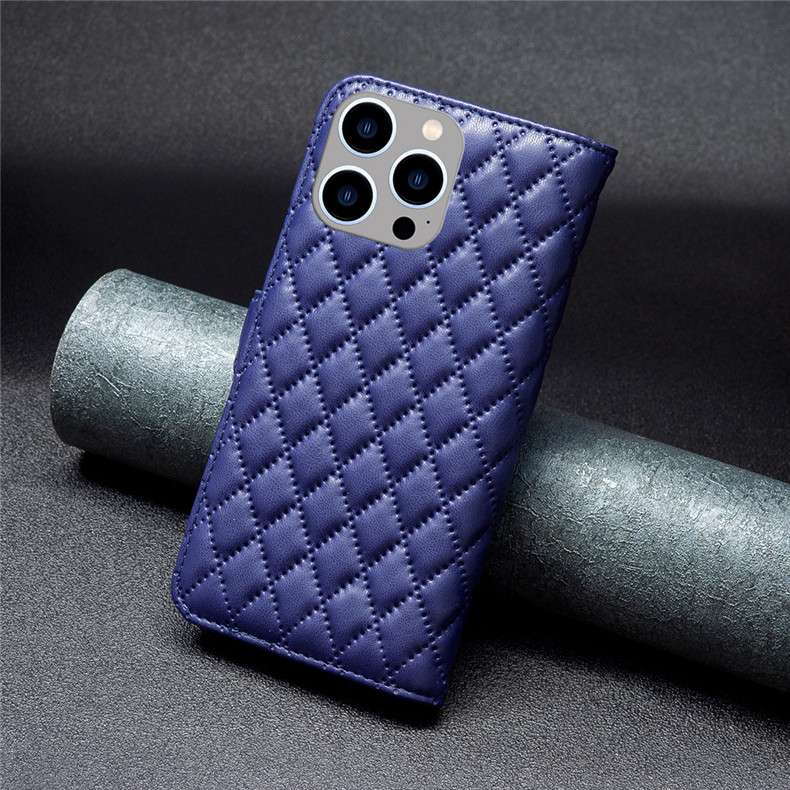 手帳型スマホケース キルティングレザー調iphone手帳ケース