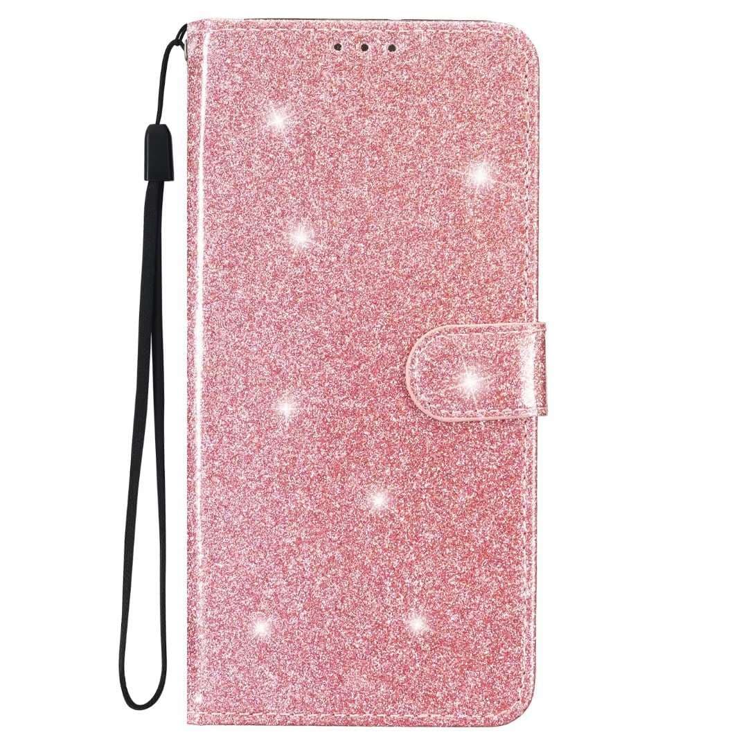 手帳型スマホケースiPhone キラキラグリッター