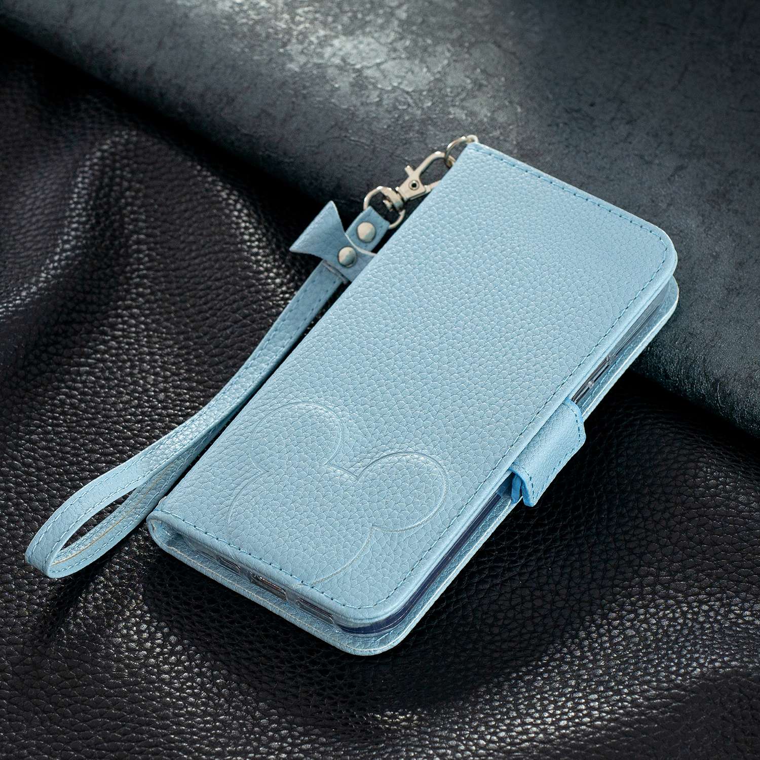 手帳型スマホケース リボン付き