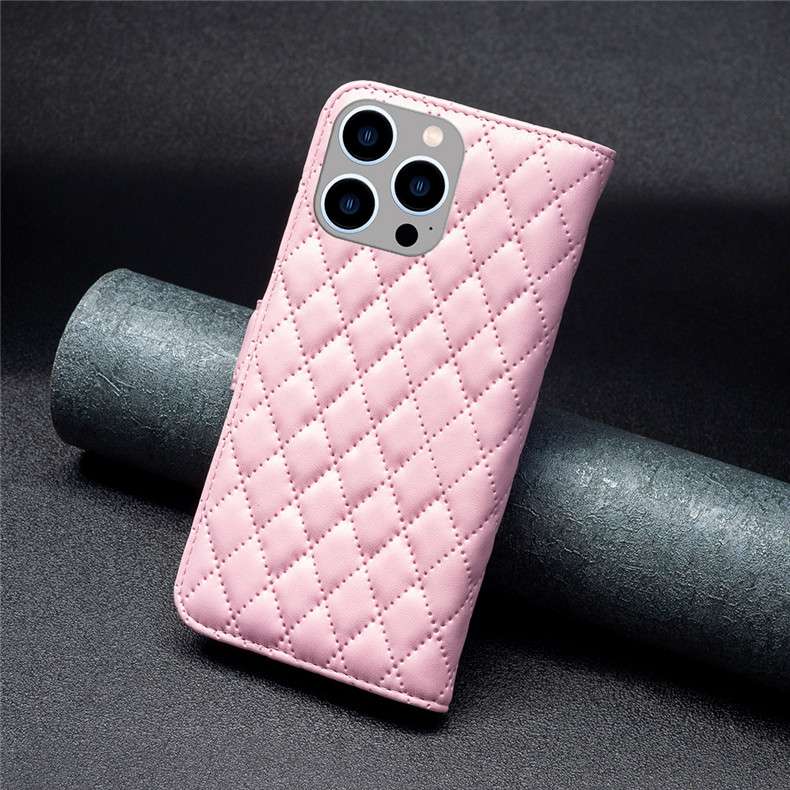 手帳型スマホケース キルティングレザー調iphone手帳ケース