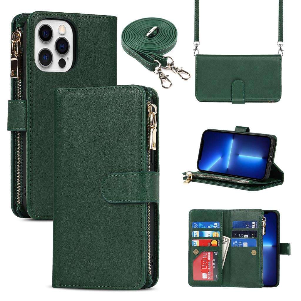 手帳型スマホケース 多機能財布型iPhoneスマホケース