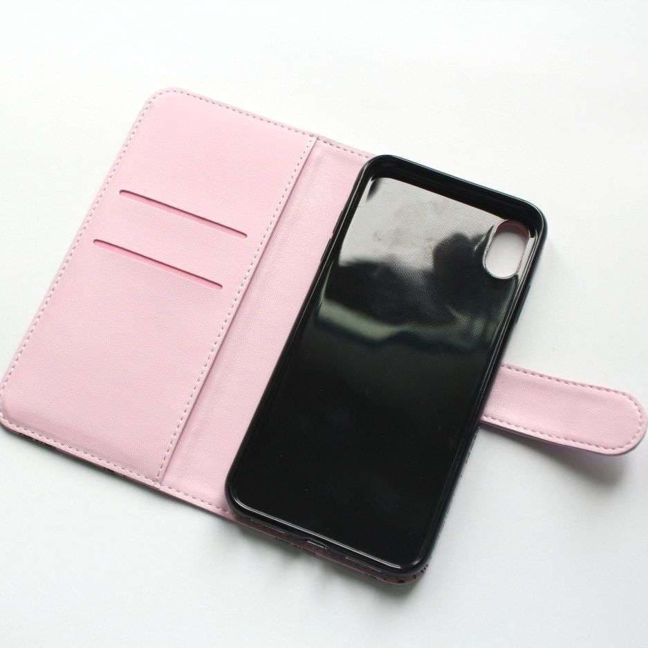 羽根柄デザイン 手帳型iPhonケース