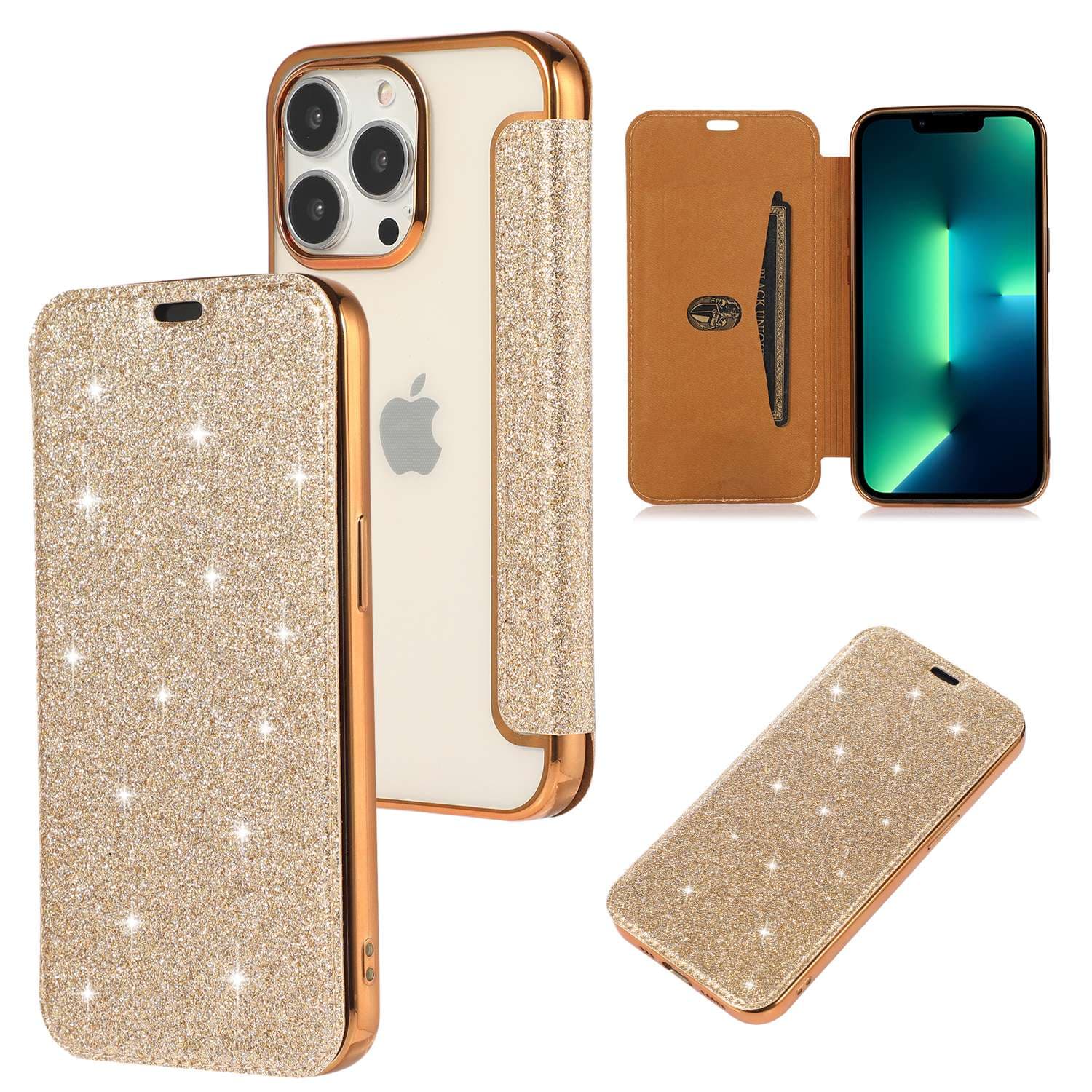  キラキラ輝く手帳型iphoneケース