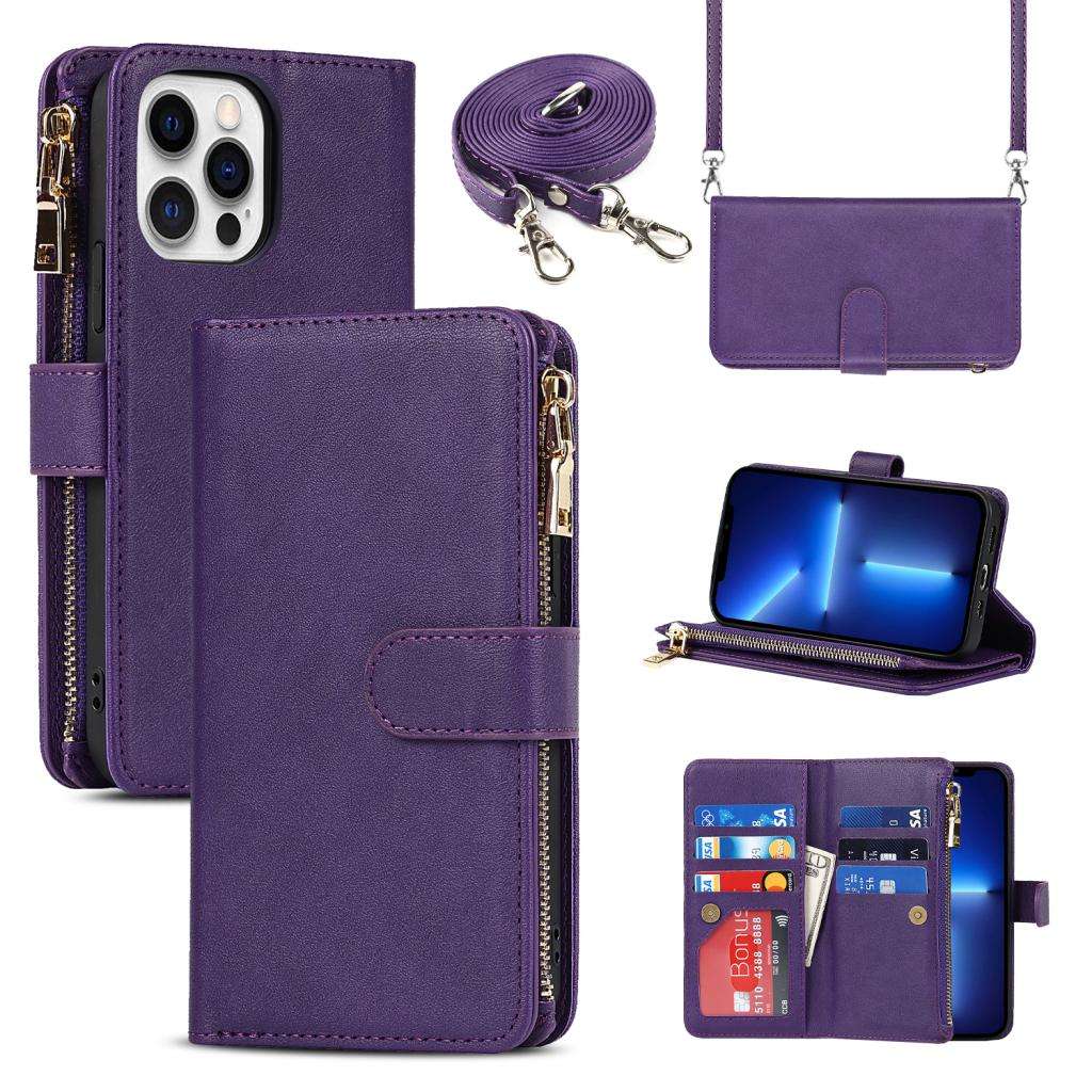 手帳型スマホケース 多機能財布型iPhoneスマホケース