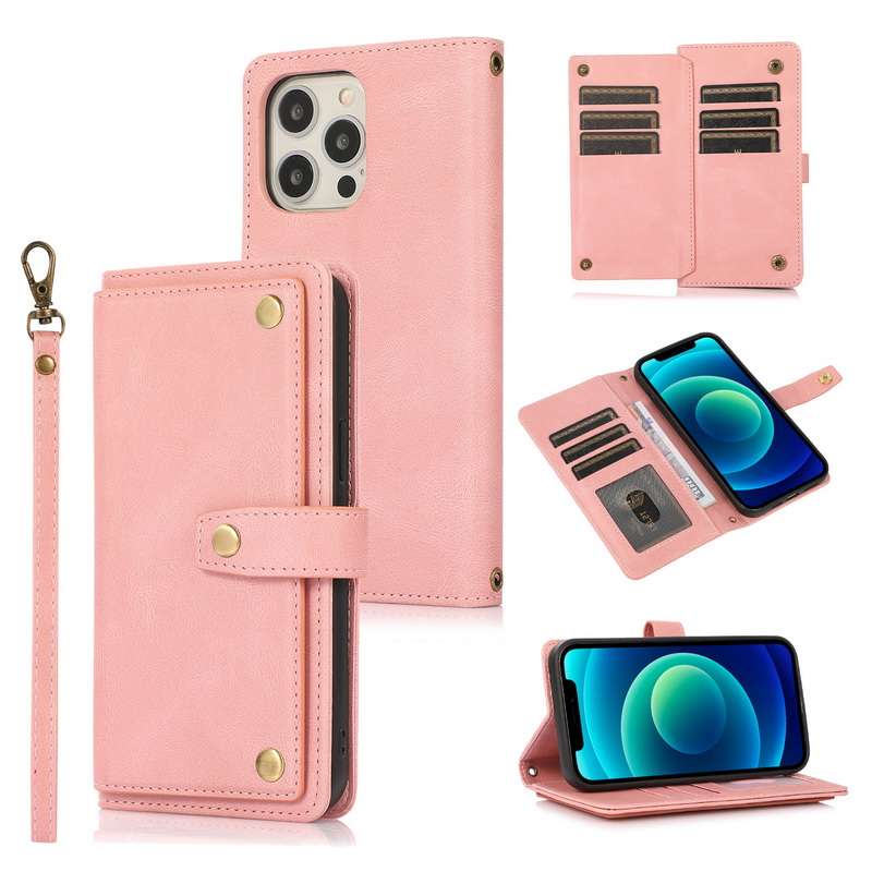 iphon手帳型スマホケース 多機能レザー調 全5色