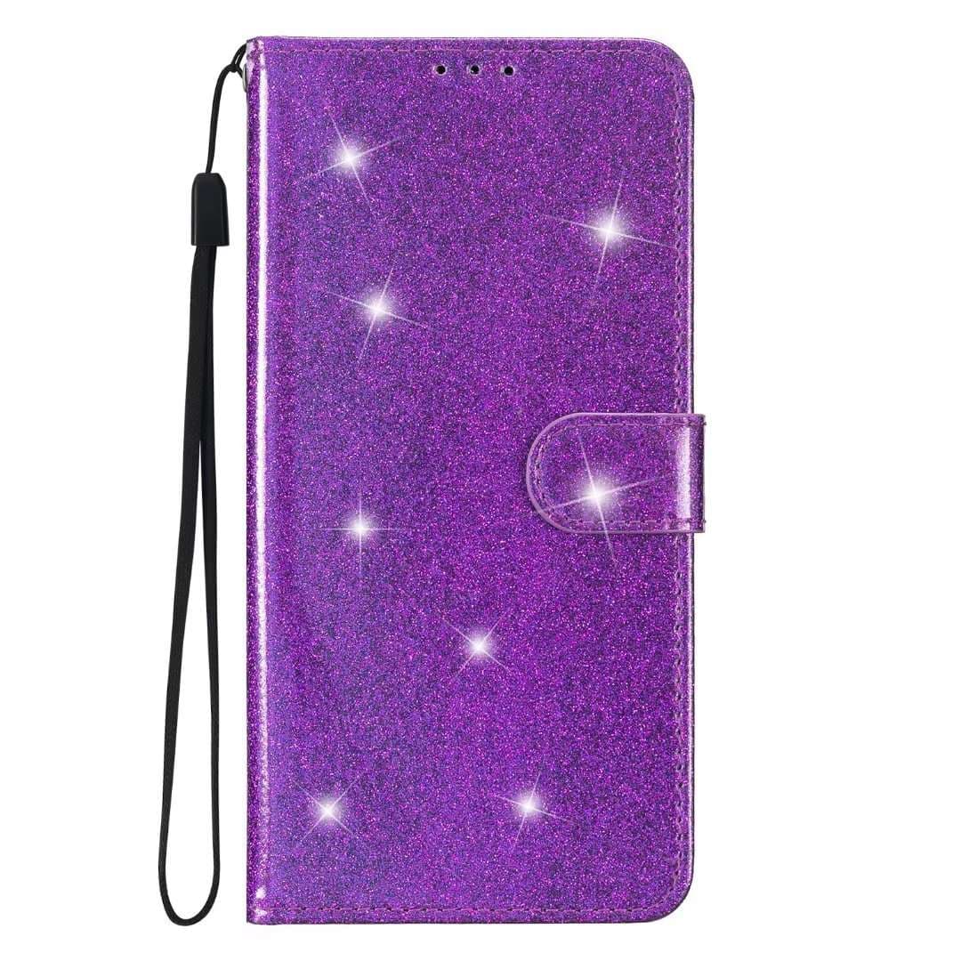 手帳型スマホケースiPhone キラキラグリッター