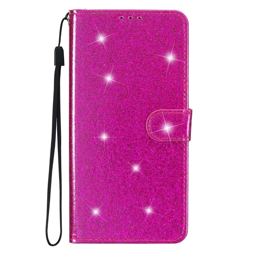 手帳型スマホケースiPhone キラキラグリッター