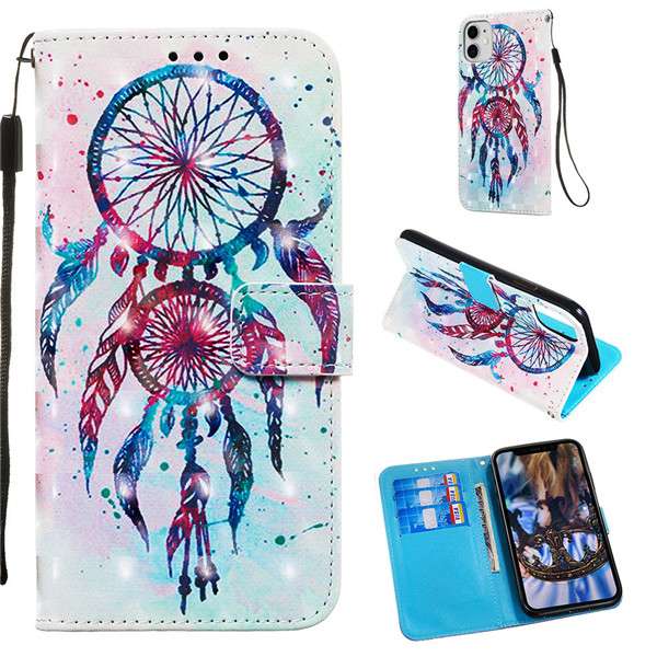 手帳型スマホケース 個性的な絵柄の3点セット