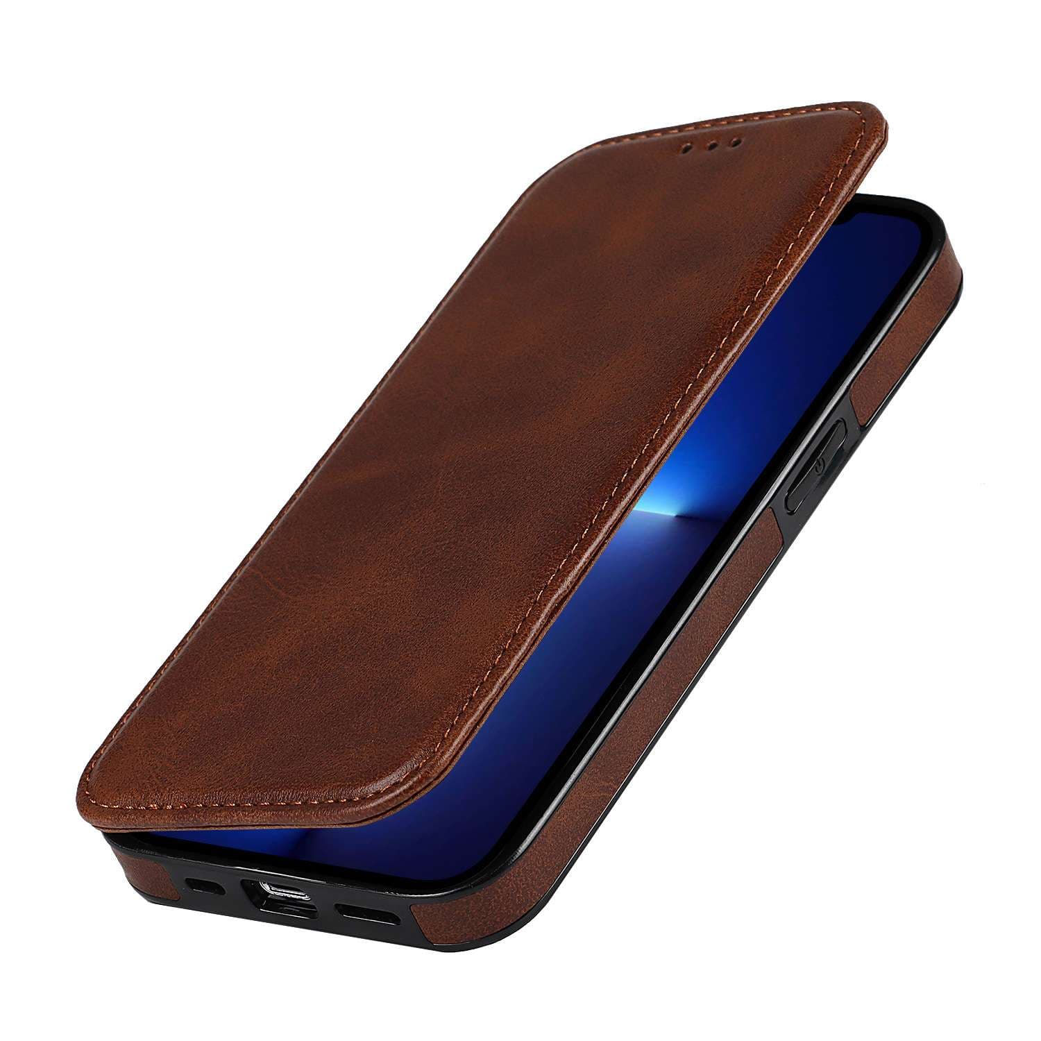 手帳型スマホケース 高級レザー製 多機能手帳型iphoneケース